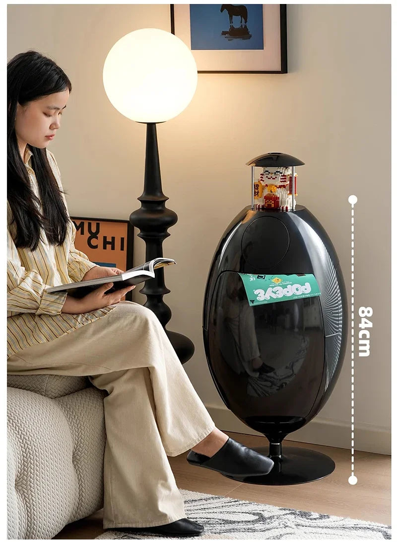 Dinosaur Egg Design Trash Can Large Capacity Room Garbage Collector Kitchen Food Waste Disposal Creative Cartoon Waste Bins