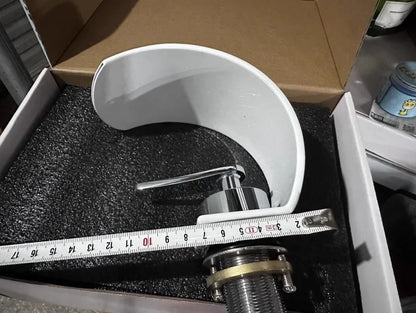 GEGVE Waterfall Washbasin Faucets Mixer Tap Sink Hot&amp;cold Water Hydrant Iron To Sink A Bathtub Bathroom Sink tap tap Black White