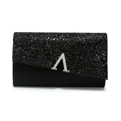 V Design Metal Chain Glamorous Design Evening Bags Envelope Shaped Sequins Handbags For Prom Dinner Wedding Banquet Purse