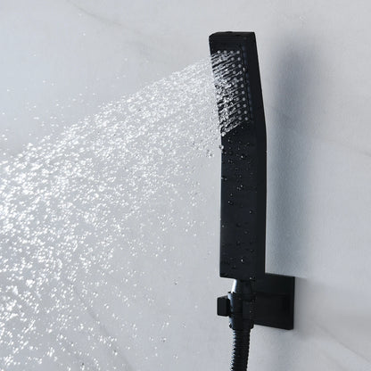 Luxury 16/20 Inch 400/500mm Rainfall Mist Spray LED Shower Head Set Constant Temperature Valve Mixer With Side Massage Jets