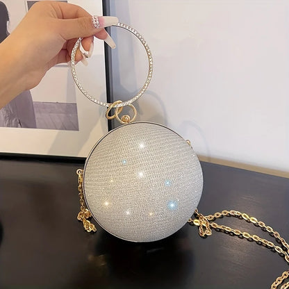 Internet Celebrity Popular Disco Bag Shiny Bracelet Ball Banquet Bag Dinner Bag Socialite Party Bag Trendyy Hand Bag Chain Crossbody Bag for Women