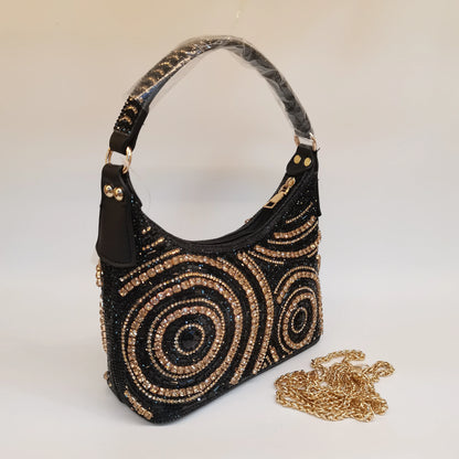 Hot Popular Women Rhinestone Evening Bag New Fashion Handbag Clutch Embellished Long Chain Bag Casual Bag F5-405-1