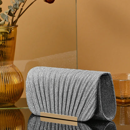 Wedding Bride Dinner Purse for Women Banquet Silver Clutch Bag Fashion Ladies Shinny Rhinestone Evening Bag