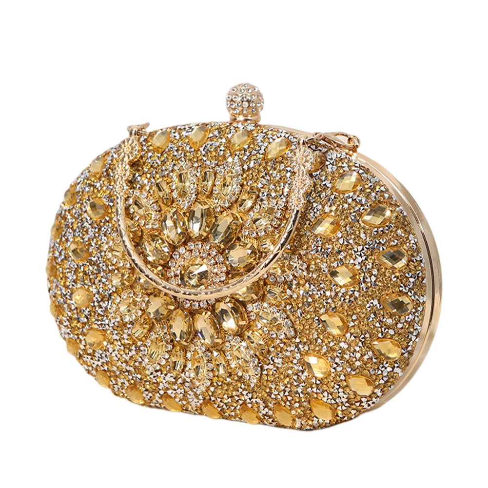 2023 Diamond Women Luxury Clutch Evening Bag Wedding Crystal Ladies Cell Phone Pocket Purse Female Sparkly Wallet for Party Gift