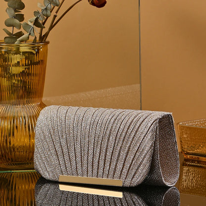 Wedding Bride Dinner Purse for Women Banquet Silver Clutch Bag Fashion Ladies Shinny Rhinestone Evening Bag