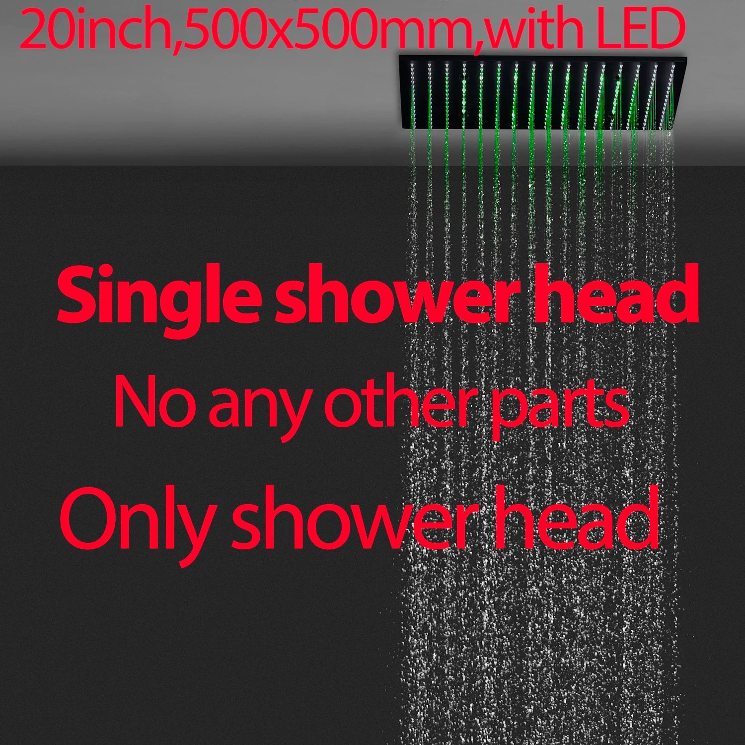 Luxury 16/20 Inch 400/500mm Rainfall Mist Spray LED Shower Head Set Constant Temperature Valve Mixer With Side Massage Jets