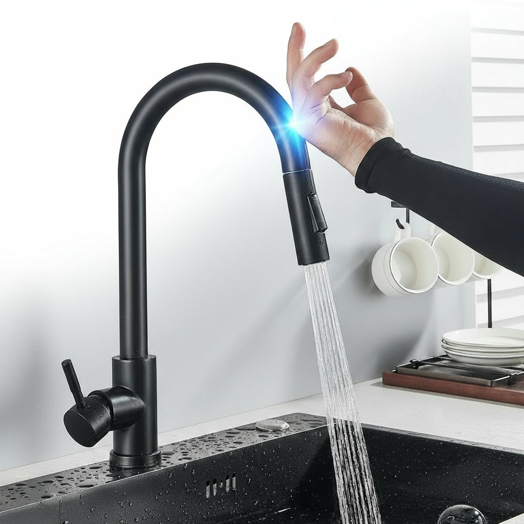Pull Out Sensor Black Kitchen Faucet Sensitive Touch Control Faucet Mixer For Kitchen Touch Sensor Kitchen Mixer Tap