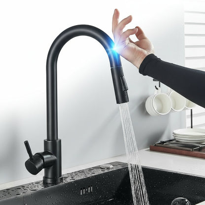 Pull Out Sensor Black Kitchen Faucet Sensitive Touch Control Faucet Mixer For Kitchen Touch Sensor Kitchen Mixer Tap