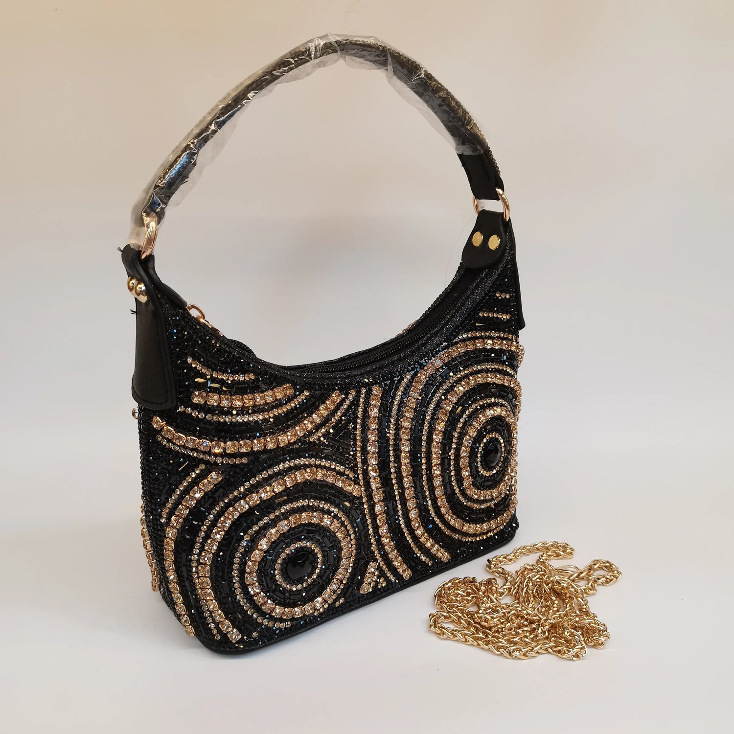 Hot Popular Women Rhinestone Evening Bag New Fashion Handbag Clutch Embellished Long Chain Bag Casual Bag F5-405-1