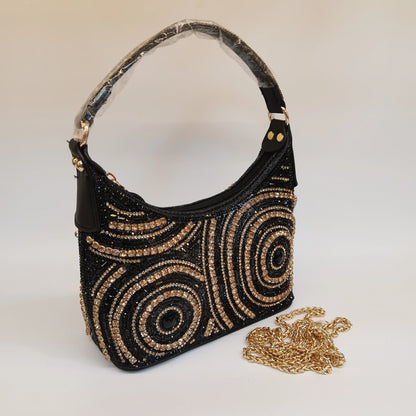 Hot Popular Women Rhinestone Evening Bag New Fashion Handbag Clutch Embellished Long Chain Bag Casual Bag F5-405-1