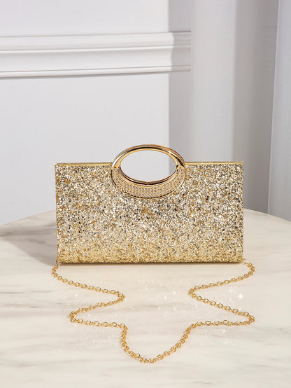 Shiny, luxurious, beautiful, elegant handbag, exquisite and fashionable chain evening bag, suitable as a gift.