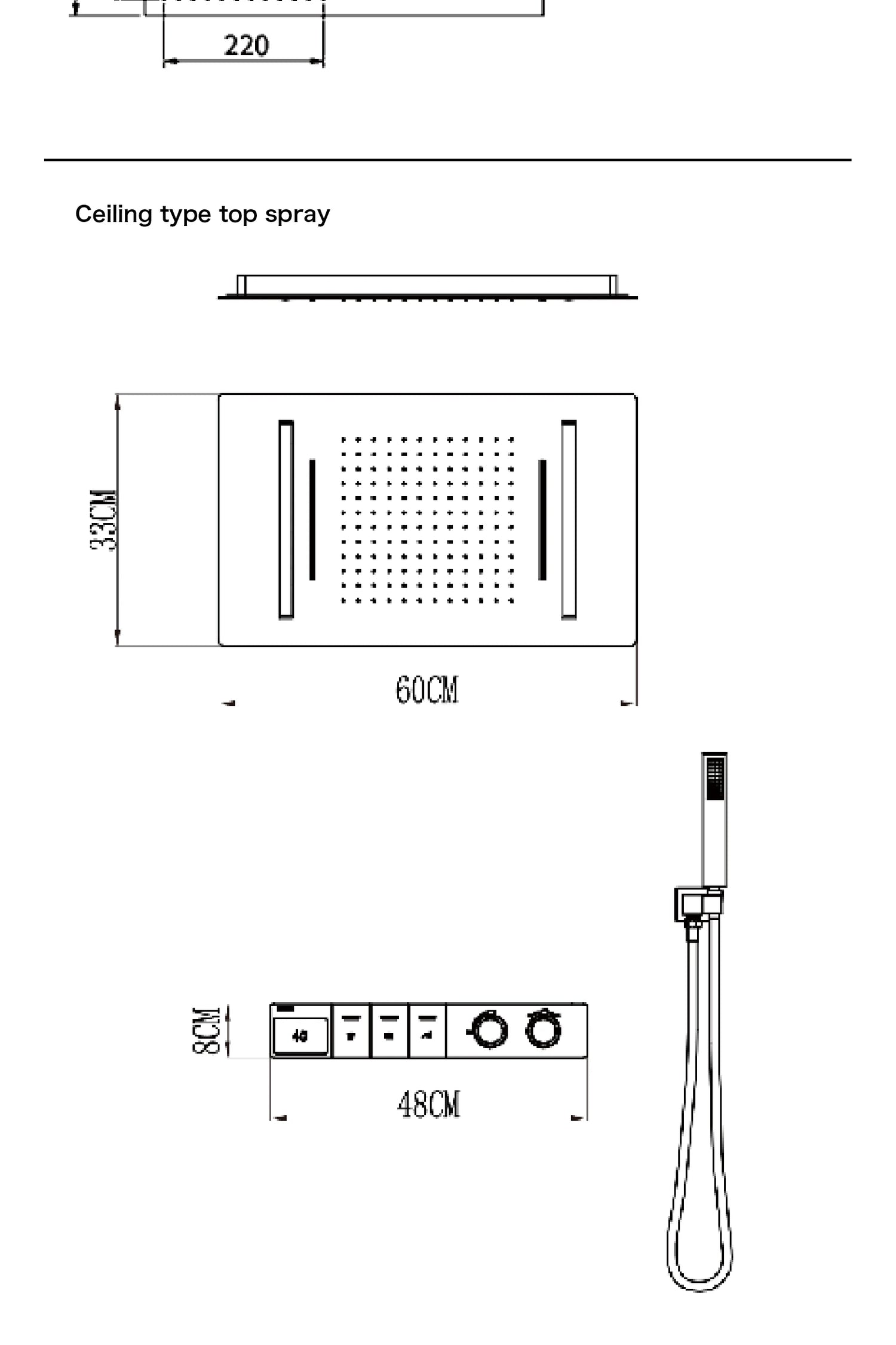 Intelligent digital display luxury white brass shower system with hidden design Dual control of hot &amp; cold Wall mounted faucet