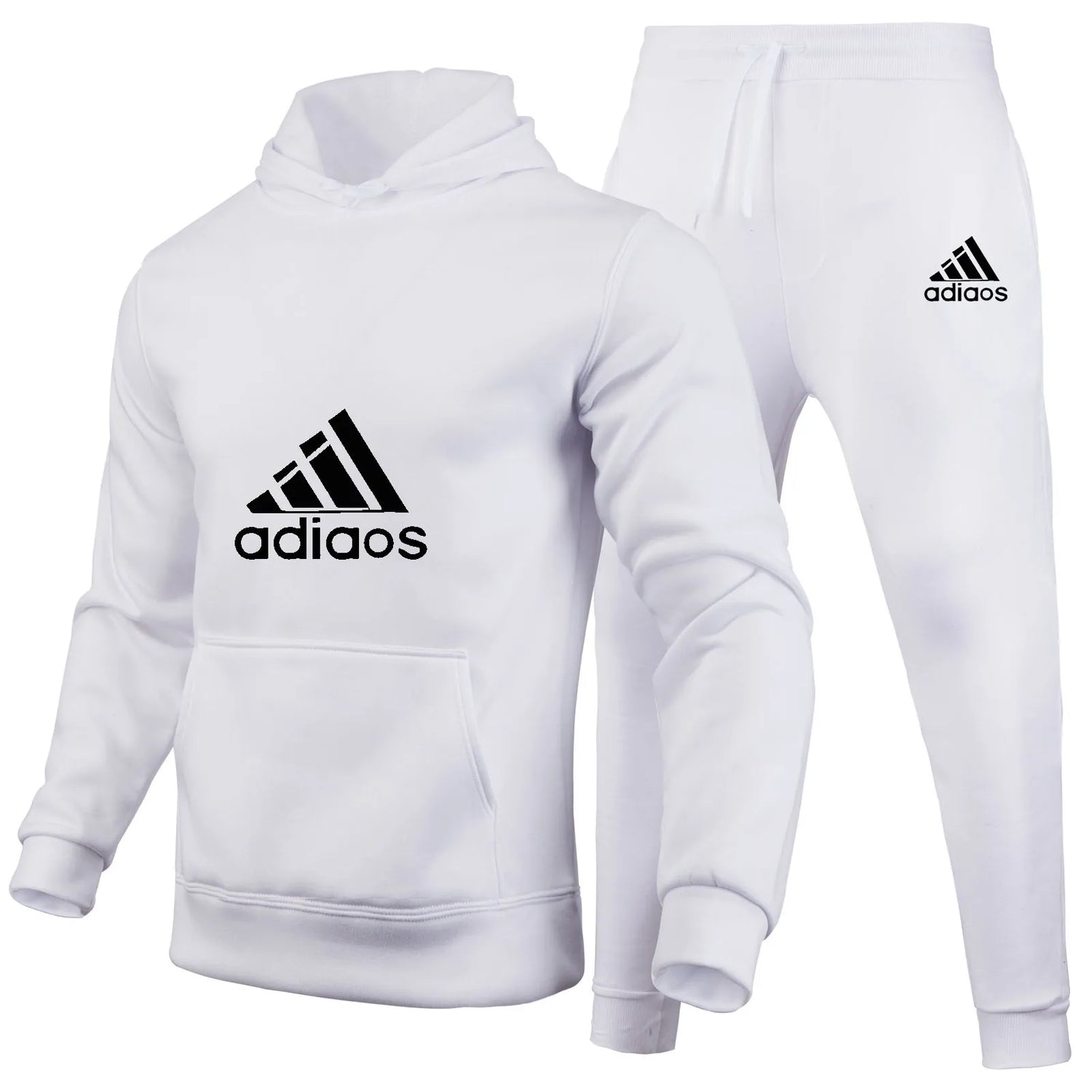 Stylish and trendy fitness jogging loose sportswear set of 2-piece pullover hoodie and long pants for men in autumn and winter