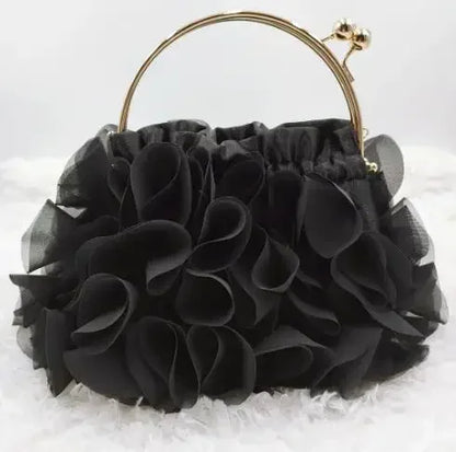 Luxury Satin Floral Bride Party Evening Clutch Bag Women Wedding Purses and Handbags Small Shoulder Chain Bag Designer Bag Gift