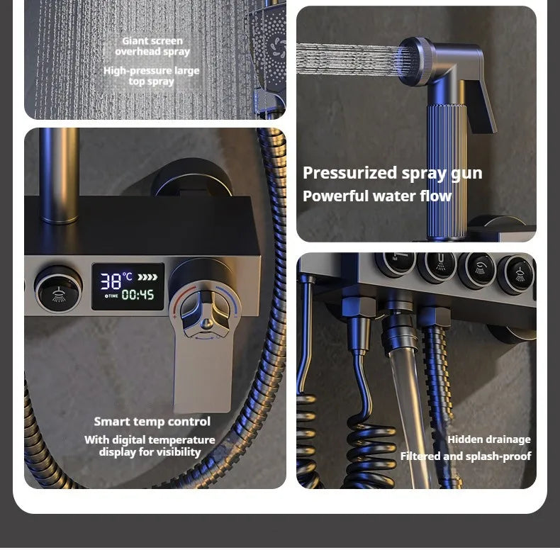 Modern Bathroom Shower Head Set for Home Use - Constant Temperature Bathroom Shower System