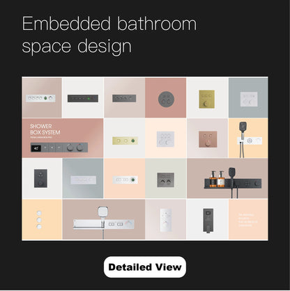 Luxury gun gray brass shower system with ceiling design Hidden LED digital display Dual control of Hot &amp; Cold  bathroom Faucet