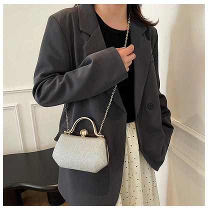 Solid Color Versatile Evening Bags Chains Hasp 2025 New High Quality Bags for Women Personality Simple Crossbody Bags