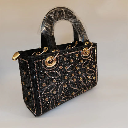 Hot Popular Women Rhinestone Evening Bag New Fashion Handbag Clutch Embellished Long Chain Bag Casual Bag F5-405-1