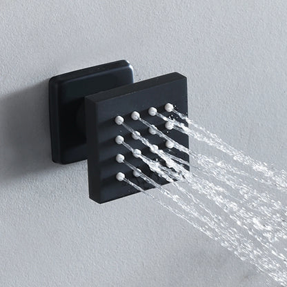 Luxury 16/20 Inch 400/500mm Rainfall Mist Spray LED Shower Head Set Constant Temperature Valve Mixer With Side Massage Jets