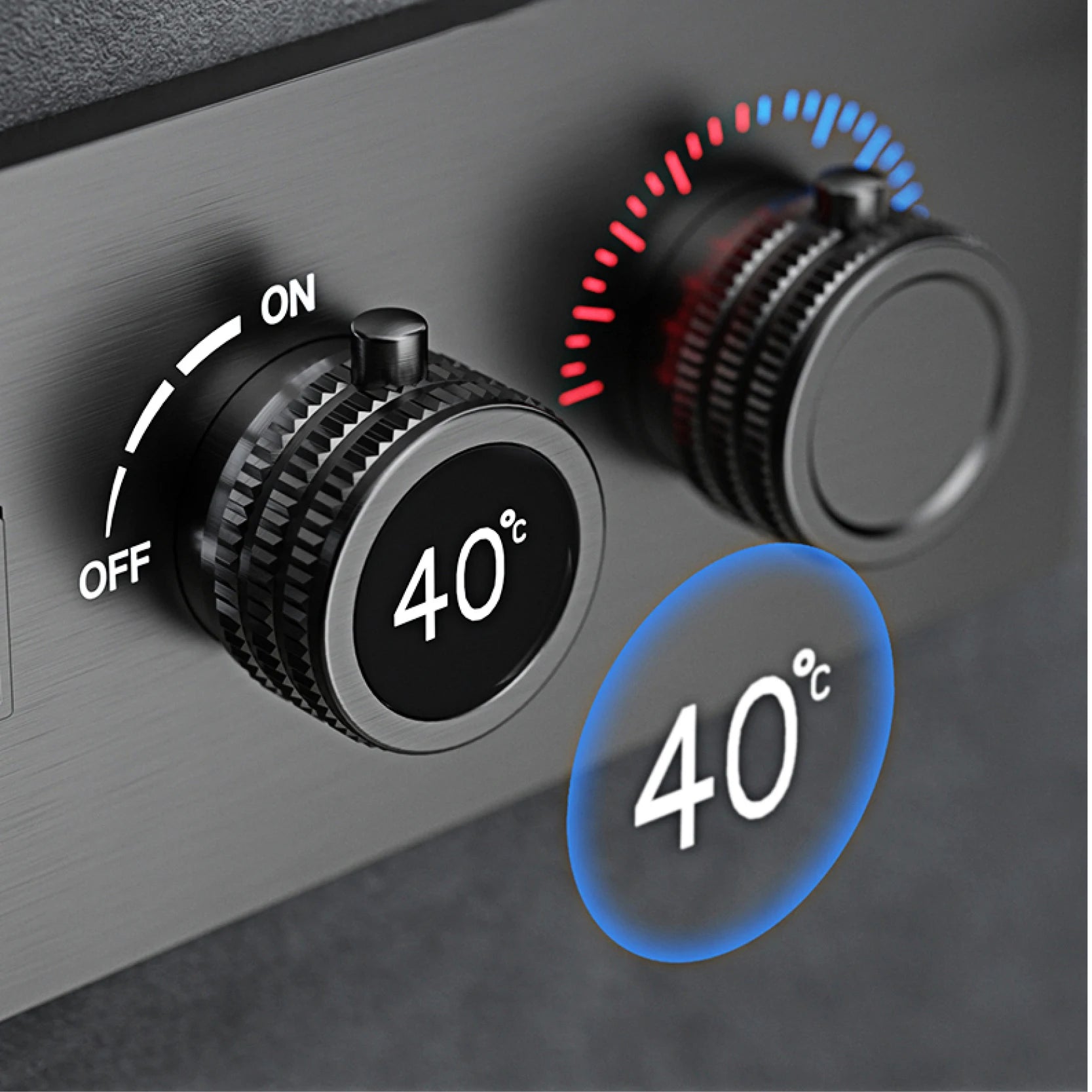 Luxury  black brass shower system wall-mounted LED digital display design Cold &amp; hot dual-control 4-function ceiling shower Tap