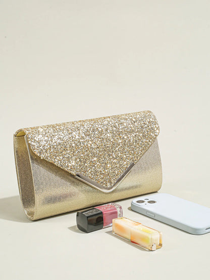 Women Evening Envelope Handbag Prom Sequin Clutch Purse chain Shoulder Cross Body Bag For Party