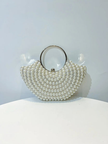 Luxurious Design Sparkling Banquet Clutch Bag Fashion Pearl inlay Wedding Handbag Lady Chain Shoulder Bag New Clutch Purse