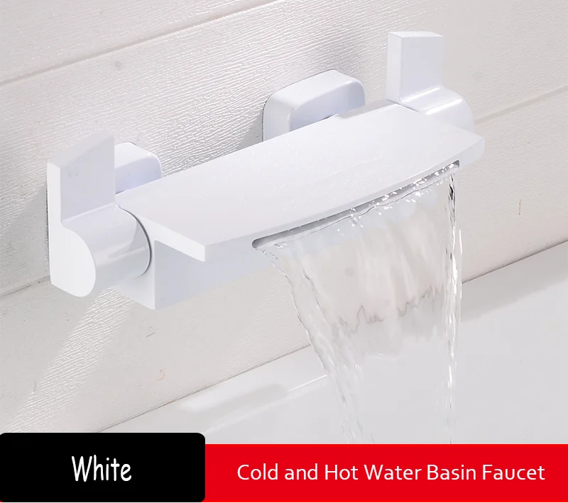 Black Bathroom Waterfall Tub Faucet Deck Mount Dual Handle Brass Bathtub Shower Faucet Mixer Tub Tap