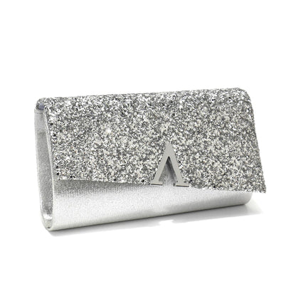 V Design Metal Chain Glamorous Design Evening Bags Envelope Shaped Sequins Handbags For Prom Dinner Wedding Banquet Purse