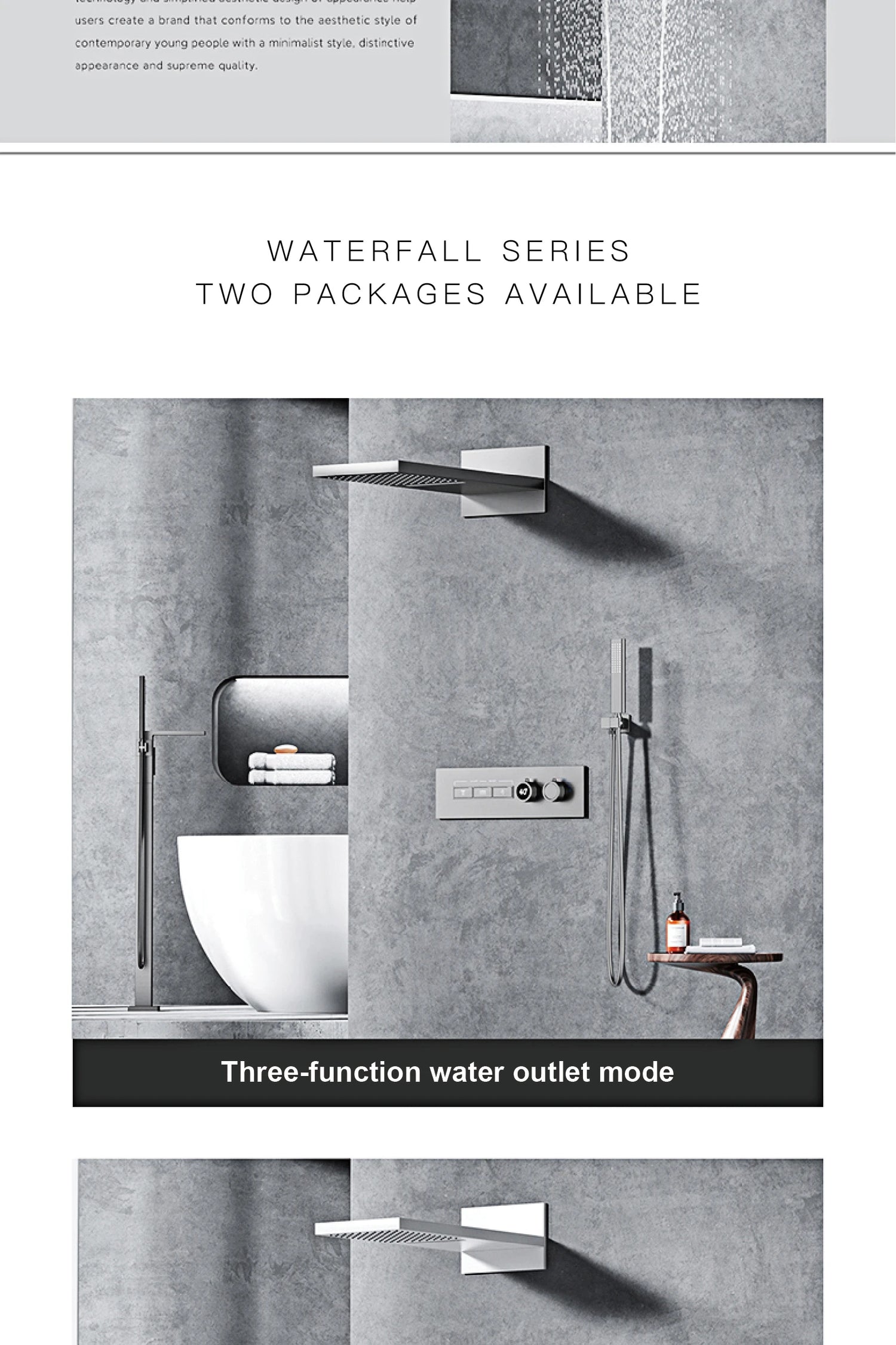 Luxury  black brass shower system wall-mounted LED digital display design Cold &amp; hot dual-control 4-function ceiling shower Tap
