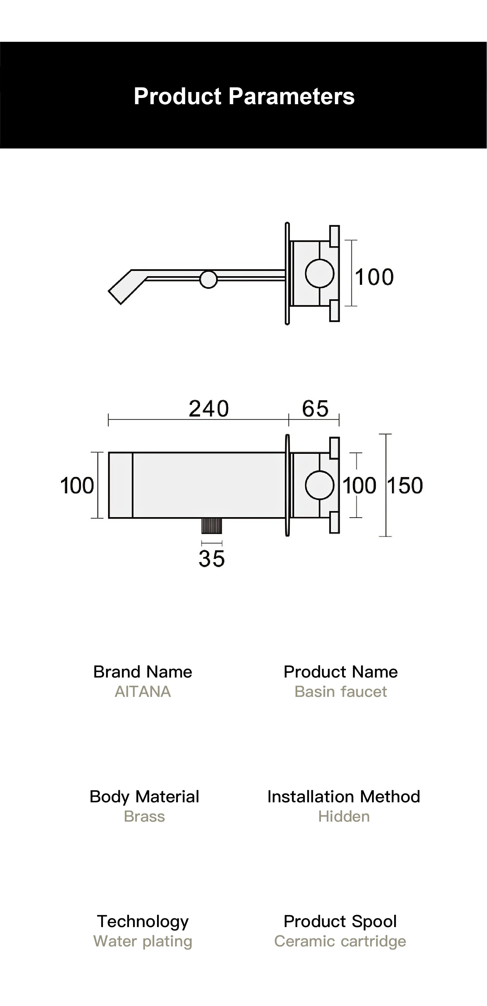 Luxury gun gray brass bathroom faucet LED digital display design, hot and cold water in wall type single handle basin faucet