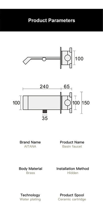Luxury gun gray brass bathroom faucet LED digital display design, hot and cold water in wall type single handle basin faucet