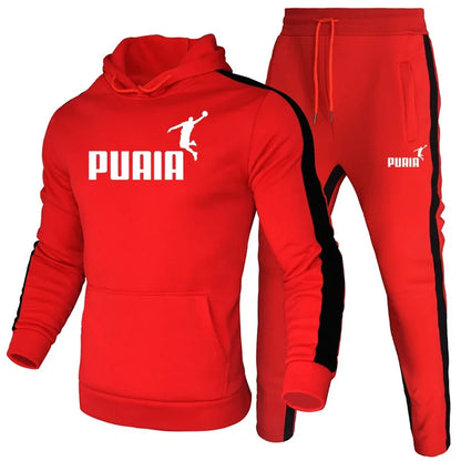 Men Tracksuit Hoodie Sweatpants Fall Winter Daily Casual Sporty Jogging Suit Gym Fitness Hooded Sweatshirt Outfits Men&
