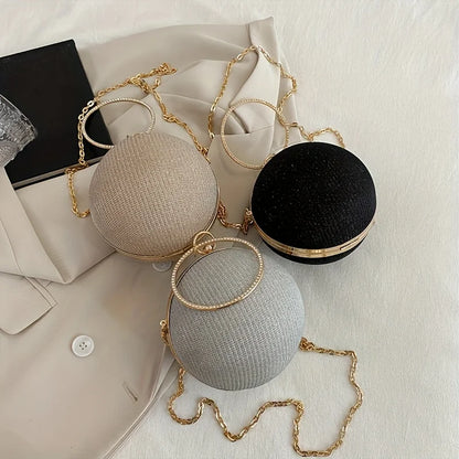 Internet Celebrity Popular Disco Bag Shiny Bracelet Ball Banquet Bag Dinner Bag Socialite Party Bag Trendyy Hand Bag Chain Crossbody Bag for Women