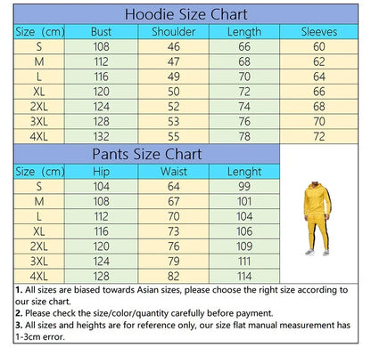 Men Tracksuit Hoodie Sweatpants Fall Winter Daily Casual Sporty Jogging Suit Gym Fitness Hooded Sweatshirt Outfits Men&