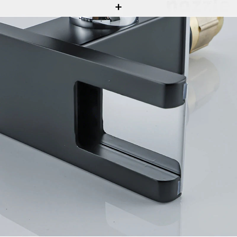Luxury LED Black Basin Faucet Tall And Short Tap Bathroom Single Handle Cold and Hot Water Flow Produces Electricity