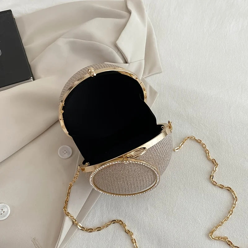 Internet Celebrity Popular Disco Bag Shiny Bracelet Ball Banquet Bag Dinner Bag Socialite Party Bag Trendyy Hand Bag Chain Crossbody Bag for Women