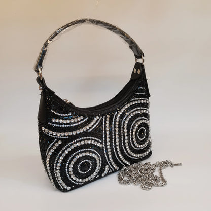 Hot Popular Women Rhinestone Evening Bag New Fashion Handbag Clutch Embellished Long Chain Bag Casual Bag F5-405-1