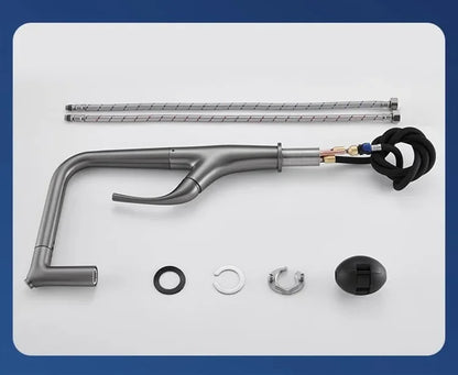 Pull Out Water Filter Tap Brass Crane For Deck Mounted Black  Sink Mixer 3 Way Kitchen Faucet