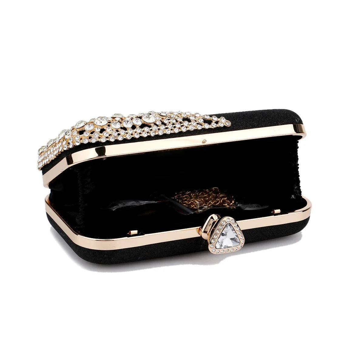 Hollow Out Fashion Women Evening Bags With Diamonds Shoulder Chain Handbags Wedding Bridal Female Purse Sequined Holder
