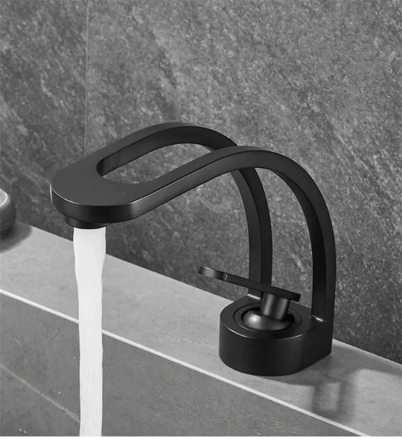 Bathroom Mixer Tap Black Grey White Gold Wash basin Faucet Single Handle Hot and Cold Lavotory Faucet