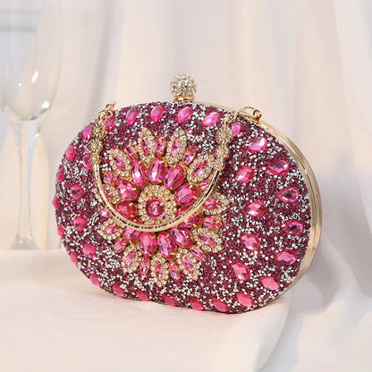 2023 Diamond Women Luxury Clutch Evening Bag Wedding Crystal Ladies Cell Phone Pocket Purse Female Sparkly Wallet for Party Gift