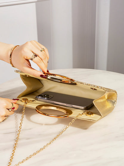 Shiny, luxurious, beautiful, elegant handbag, exquisite and fashionable chain evening bag, suitable as a gift.