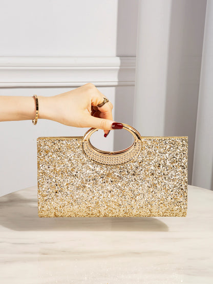 Shiny, luxurious, beautiful, elegant handbag, exquisite and fashionable chain evening bag, suitable as a gift.