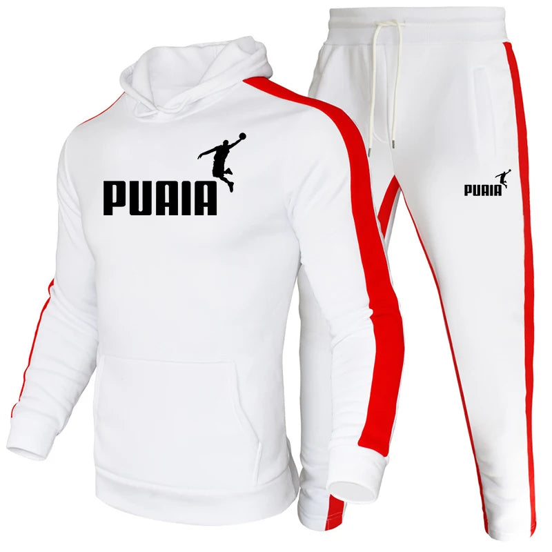 Men Tracksuit Hoodie Sweatpants Fall Winter Daily Casual Sporty Jogging Suit Gym Fitness Hooded Sweatshirt Outfits Men&