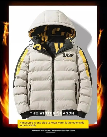 Men Autumn Winter Cotton Jacket Warm Comfortable Padded Thickened Down Jacket 2025 New Double-Sided Clothes Removable Cap M-6XL