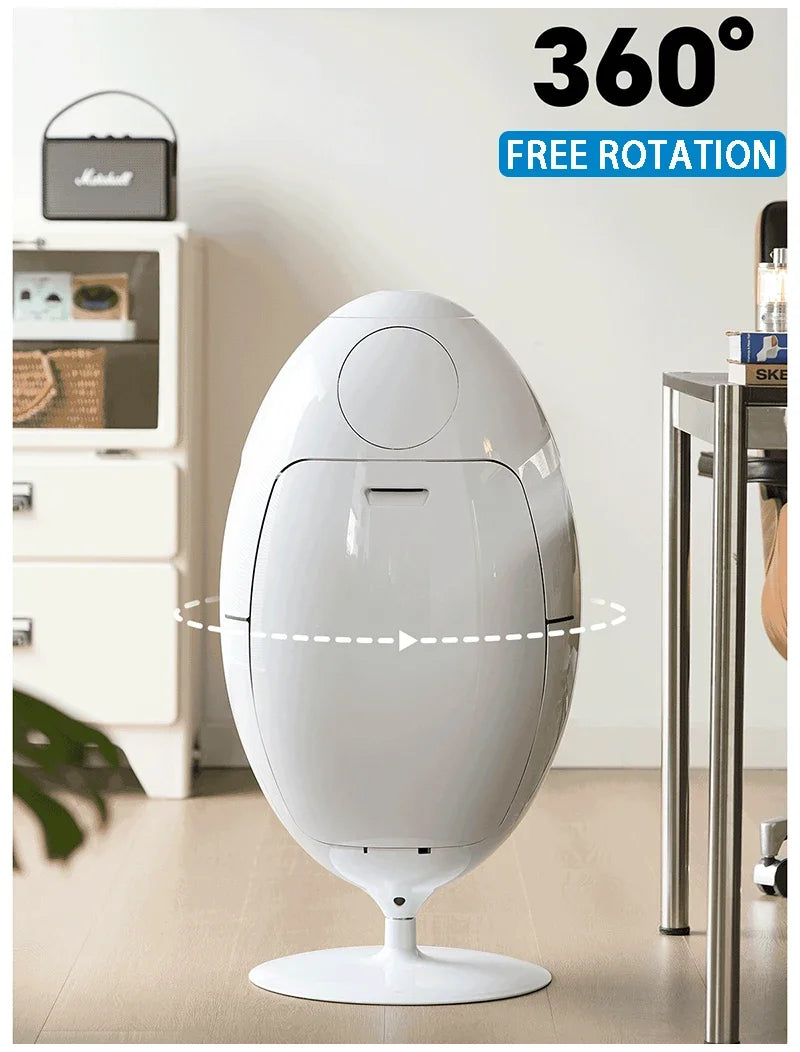 Dinosaur Egg Design Trash Can Large Capacity Room Garbage Collector Kitchen Food Waste Disposal Creative Cartoon Waste Bins
