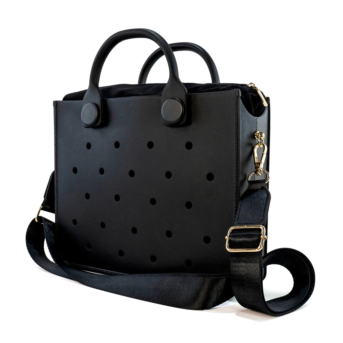 Beach Tote Travel Handbag Storage Fashion Storage EVA Large Leather Shoulder Bag for Women Casual Waterproof Bag Hole Fit Charms