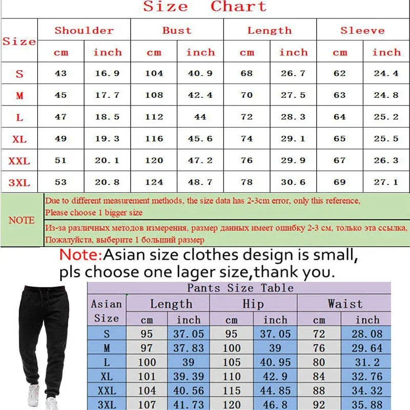 Autumn Winter Mens Tracksuit Jogging Sweatpants 2 Piece Set Sport Zipper Jacket+Running Trousers Suit Casual Printing Clothing