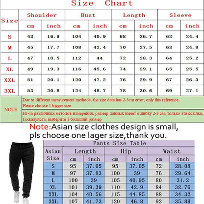 Autumn Winter Mens Tracksuit Jogging Sweatpants 2 Piece Set Sport Zipper Jacket+Running Trousers Suit Casual Printing Clothing