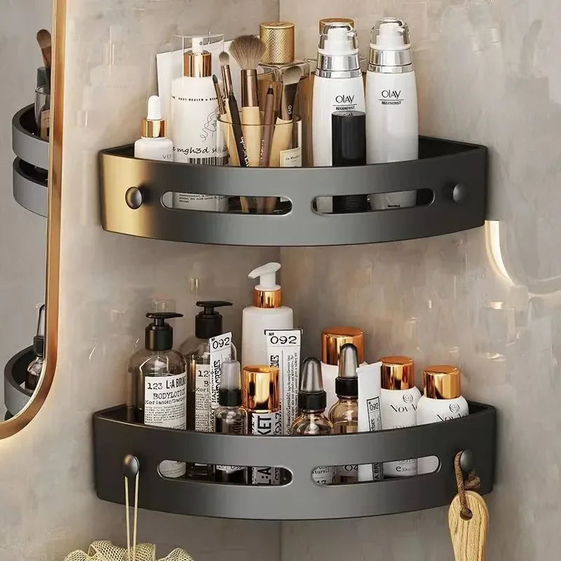 1/2/3PCS No Punching Required Bathroom Shampoo Holder Shower Caddy Shelves Household Storage Shelf Towel Holder Shelves